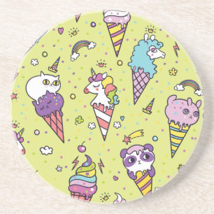 Posavasos Pop Cute Ice Cream: Patrón Animal