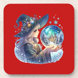 Posavasos Porta-Copos (Coaster) Bruxa Natalina