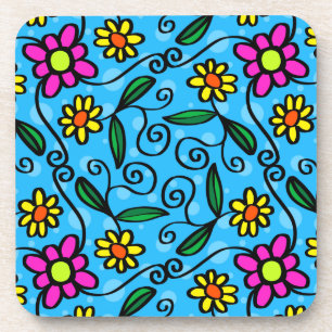 Posavasos portalápices flores garabato