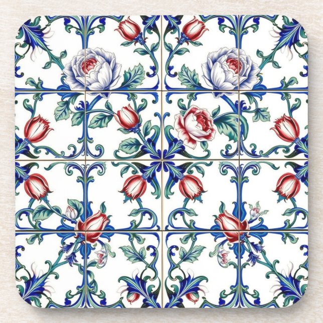 Posavasos portaligas de rosas de primavera (Frente)
