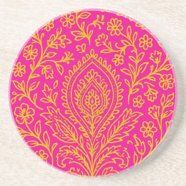 Posavasos Portátil de impresión floral personalizada de pais (Frente)