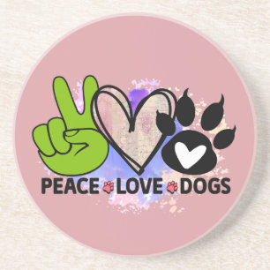 Posavasos Portavasos Peace Love Dogs – Regalo para amantes d