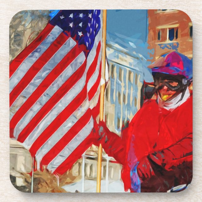 Posavasos Portero de bandera en caballo (Frente)