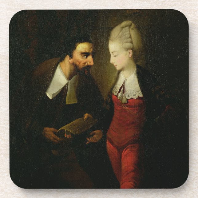 Posavasos Portia y Shylock "del comerciante de Venecia" A (Frente)
