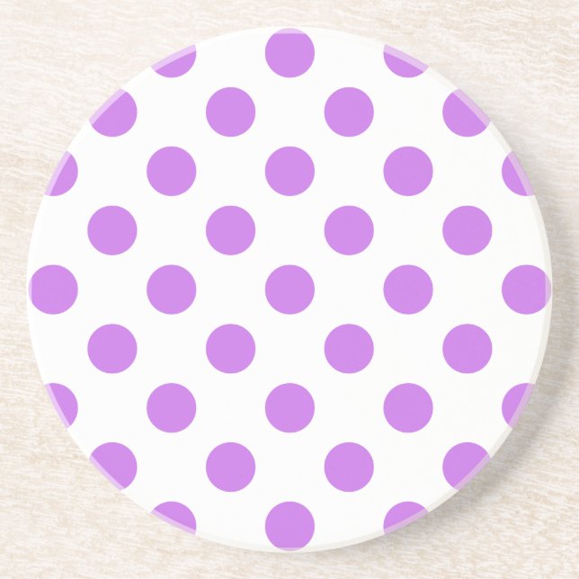 Posavasos Pos de Lilac y de polka blanca (Frente)
