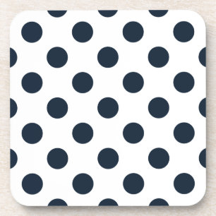 Posavasos Pos de polka azul marino oscuro