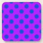 Posavasos Pos de polka azul sobre morado<br><div class="desc">Pos de polka azul sobre morado</div>