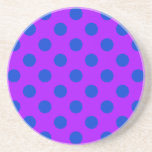 Posavasos Pos de polka azul sobre morado<br><div class="desc">Pos de polka azul sobre morado</div>