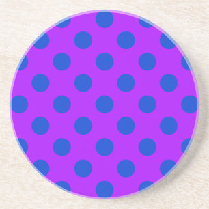 Posavasos Pos de polka azul sobre morado