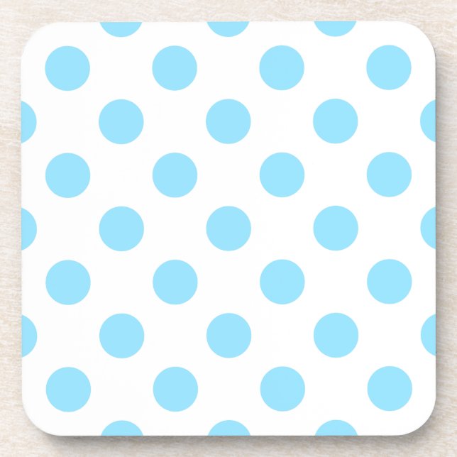 Posavasos Pos de polka azul y blanco (Frente)