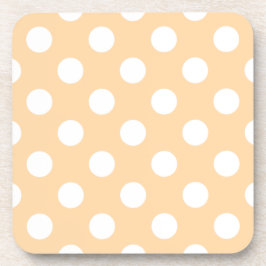 Posavasos Pos de polka blanca en beige
