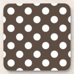 Posavasos Pos de polka blanca en marrón<br><div class="desc">Pos de polka blanca en marrón</div>