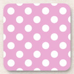 Posavasos Pos de polka blanca en rosa pálido<br><div class="desc">Pos de polka blanca en rosa pálido</div>