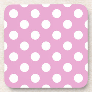 Posavasos Pos de polka blanca en rosa pálido
