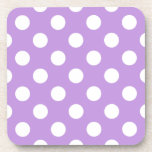Posavasos Pos de polka blanca sobre lila<br><div class="desc">Pos de polka blanca sobre lila</div>