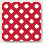Posavasos Pos de polka blanca sobre rojo<br><div class="desc">Pos de polka blanca sobre rojo</div>