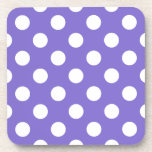 Posavasos Pos de polka blanco en periwinkle<br><div class="desc">Pos de polka blanco en periwinkle</div>