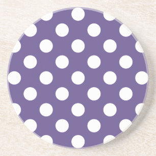 Posavasos Pos de polka blanco sobre ultravioleta