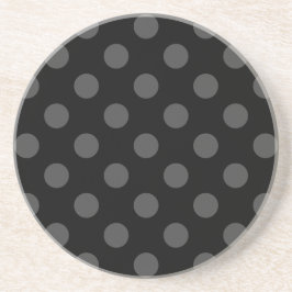Posavasos Pos de polka gris sobre negro