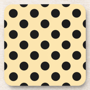 Posavasos Pos de polka negra en amarillo pálido