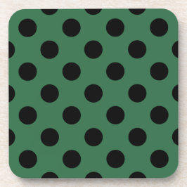 Posavasos Pos de polka negra en verde gelatina