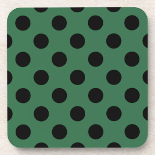 Posavasos Pos de polka negra en verde gelatina