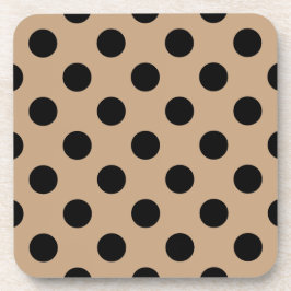 Posavasos Pos de polka negro en beige