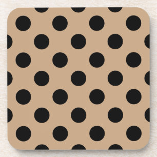 Posavasos Pos de polka negro en beige