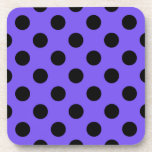 Posavasos Pos de polka negro en periwinkle<br><div class="desc">Pos de polka negro en periwinkle</div>