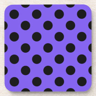 Posavasos Pos de polka negro en periwinkle