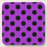 Posavasos Pos de polka negro sobre morado<br><div class="desc">Pos de polka negro sobre morado</div>