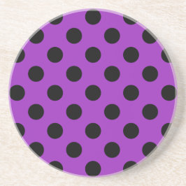 Posavasos Pos de polka negro sobre morado