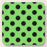 Posavasos Pos de polka negro sobre verde lima<br><div class="desc">Pos de polka negro sobre verde lima</div>