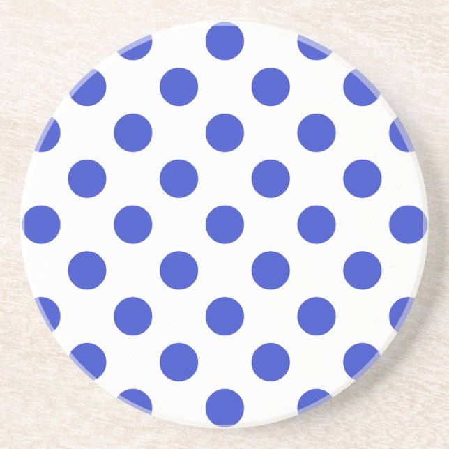 Posavasos Pos reales de polka azul (Frente)