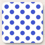 Posavasos Pos reales de polka azul<br><div class="desc">Paquetes reales de polka azul sobre fondo blanco</div>