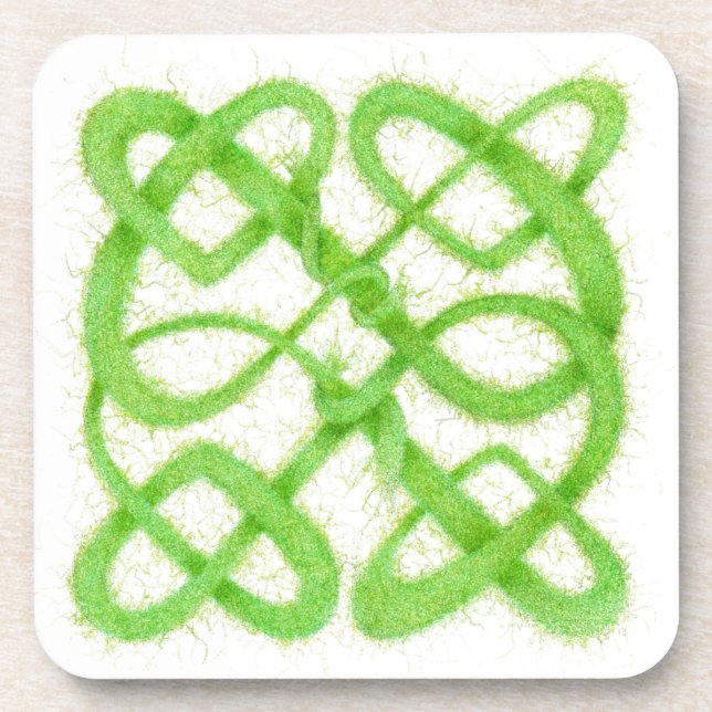 POSAVASOS POSA VASOS DE PLÁSTICO DURO GREEN CELTIC KNOT (Frente)
