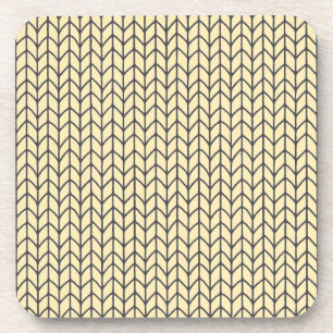 POSAVASOS POSA VASOS DE PLÁSTICO DURO KNIT CREAM NEGRO