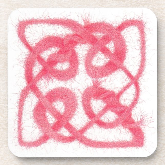 POSAVASOS POSA VASOS DE PLÁSTICO DURO NUDO CÉLTICO ROSA (Frente)