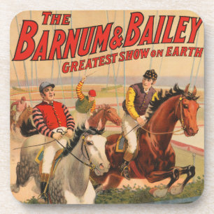Posavasos Poster Circo De Jinetes En Caballos Saltando Una C