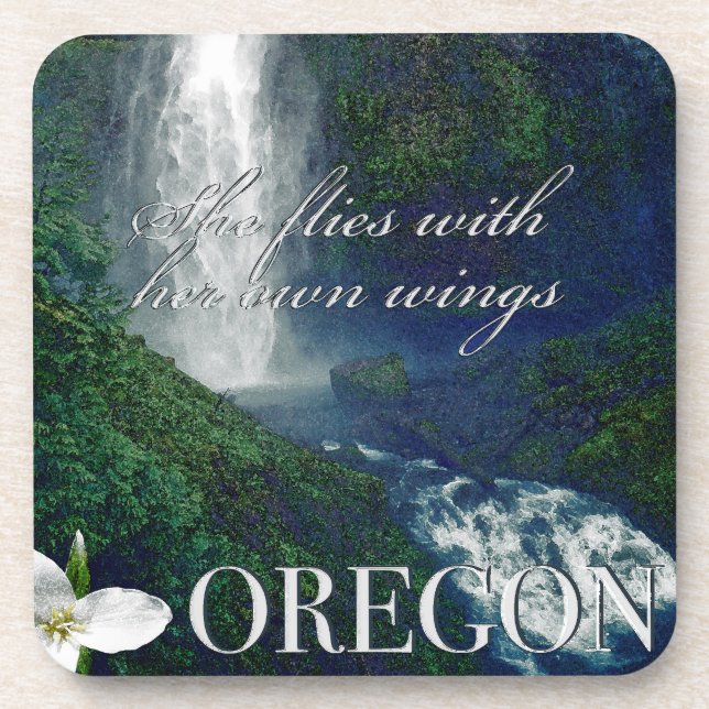 Posavasos Poster de Cascada de Oregon (Frente)