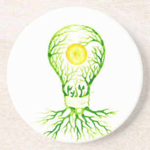 Posavasos Poster de energía verde lienzo impresión postal ce