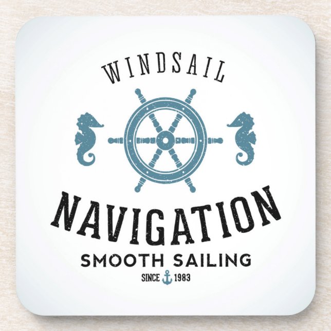 Posavasos Poster de la navegación de Windsail (Frente)