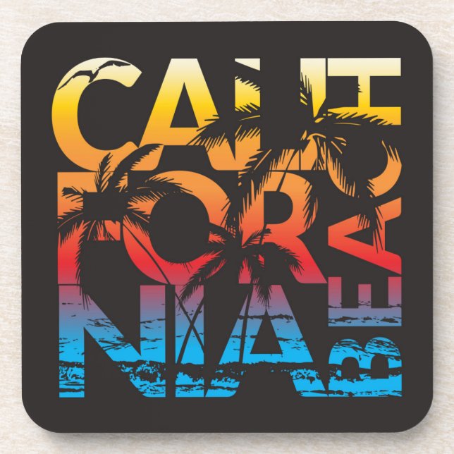Posavasos Poster de la playa de California (Frente)