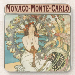 Posavasos Poster de Mont-Carlo por Alphonse Mucha