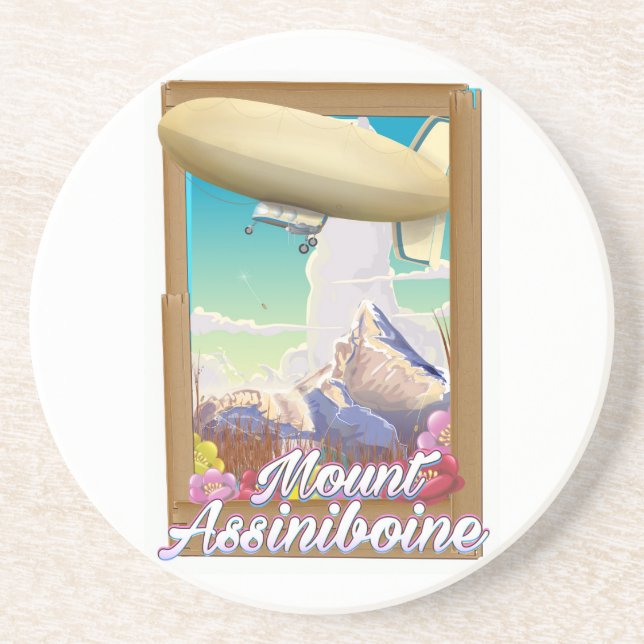 Posavasos Póster de vacaciones del dirigible del Monte Assin (Frente)