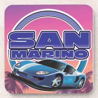 Posavasos Póster de viaje de deportes de San Marino