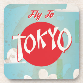 Posavasos Póster de viaje vintage retro Vuela a Tokio