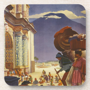 Posavasos Poster De Viajes Vintage De Guatemala