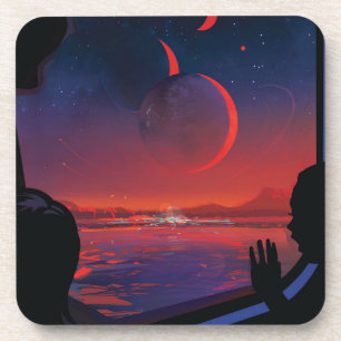 Posavasos Poster del espacio retro - Los espectadores observ