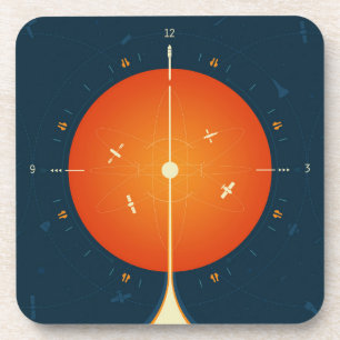 Posavasos Poster del reloj atómico del espacio profundo, ver